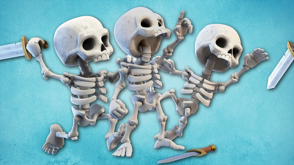 【クラロワ】1コストでも大活躍！スケルトンの効果的な使い方と防衛テクニック